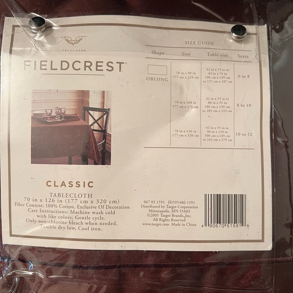 Table Cloth Brown Oblong 72in X 126 In - Picture 2 of 2